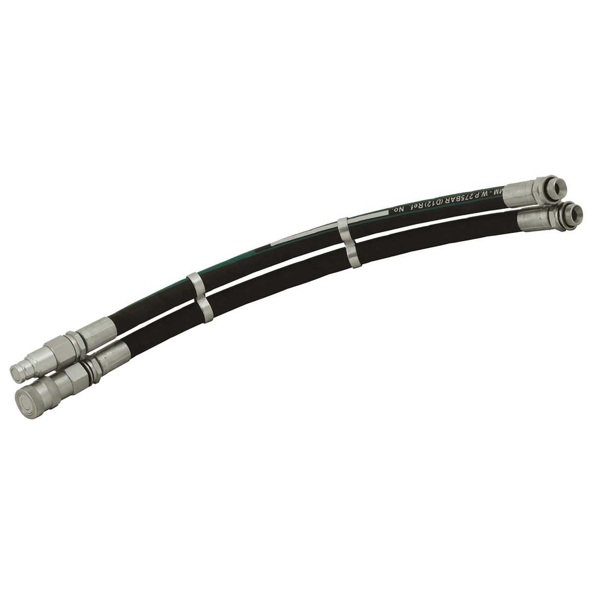 Pair of Hydraulic Breaker Leader Hoses with Quick Release Couplings x 500mm