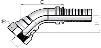 1/2" BSP Female Swept 45 x 1/2" Hose