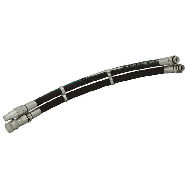 Pair of Hydraulic Breaker Leader Hoses with Quick Release Couplings x 500mm