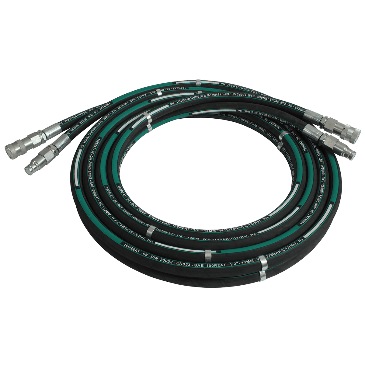 Pair of Hydraulic Breaker Hoses with Quick Release Couplings