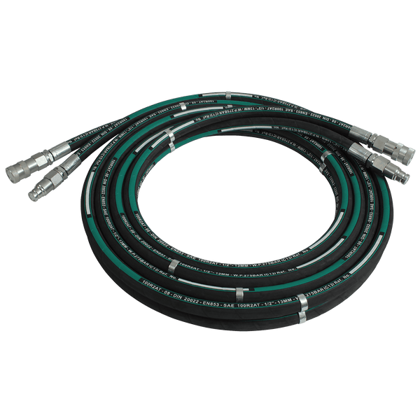 Pair of Hydraulic Breaker Hoses with Quick Release Couplings
