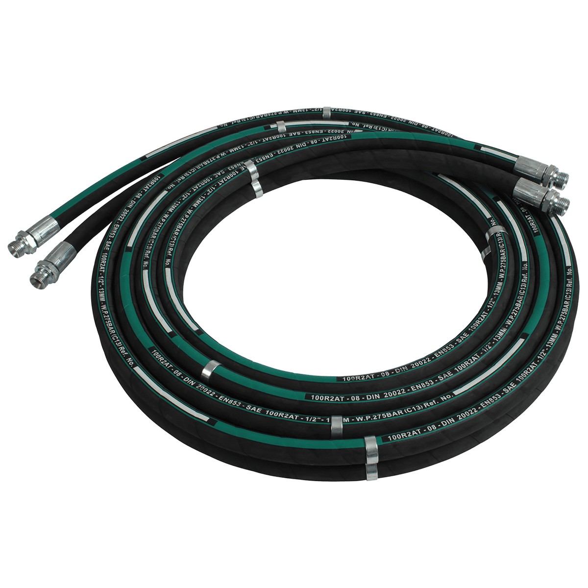 Pair of Hydraulic Breaker Hoses without Quick Release Couplings