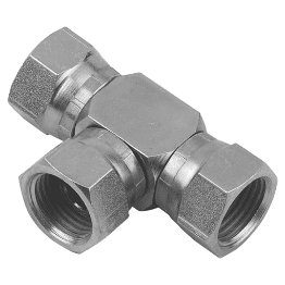 1" BSPP Female/Female/Female Swivel Tee
