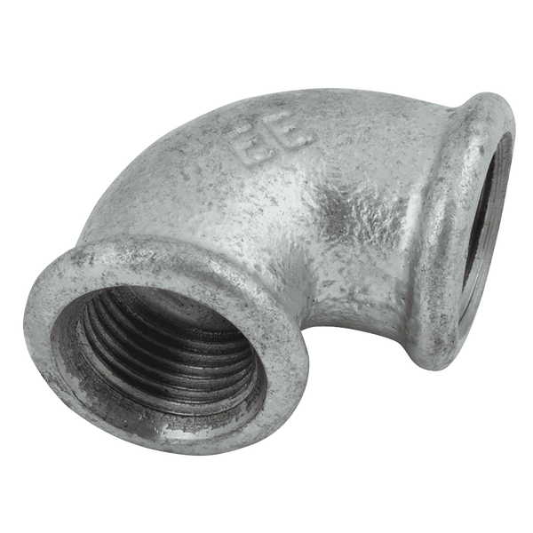 1" BSPP Female x 1" BSPP Female Galvanised Malleable 90 Degree Elbow