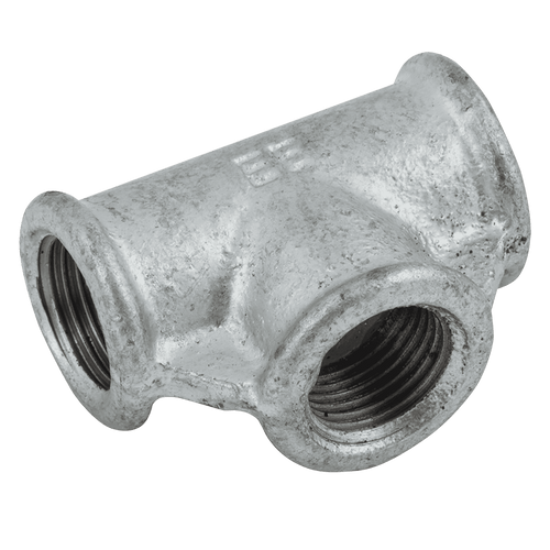 1" BSPP Female Galvanised Malleable Iron Equal Tee
