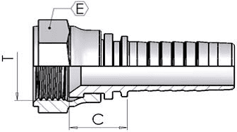 1.1/16"" JIC Female Straight x 3/4" Hose