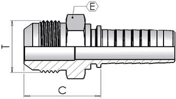 1.1/16" JIC Male Straight x 5/8" Hose
