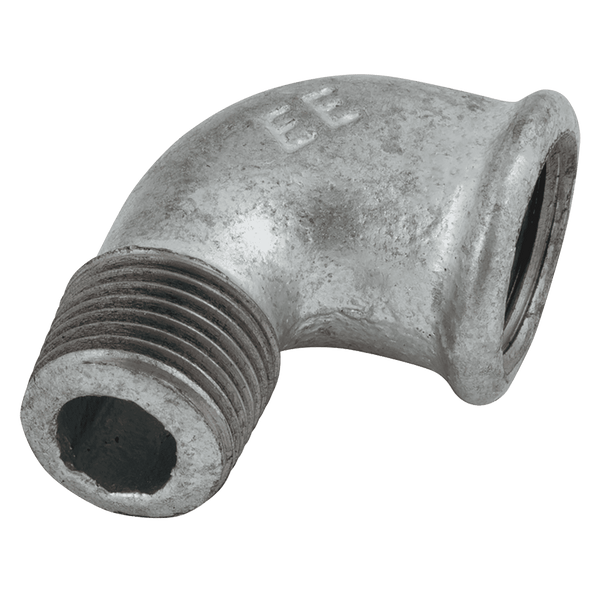 1" BSPT Male x 1" BSPP Female Galvanised Malleable 90 Degree Elbow