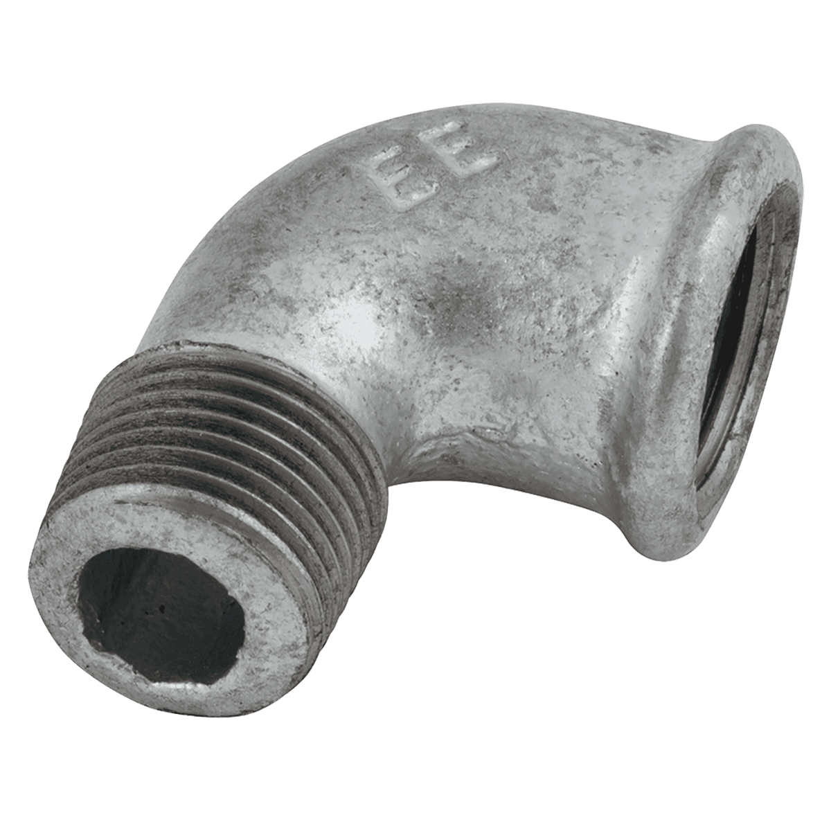 2" BSPT Male x 2" BSPP Female Galvanised Malleable 90 Degree Elbow