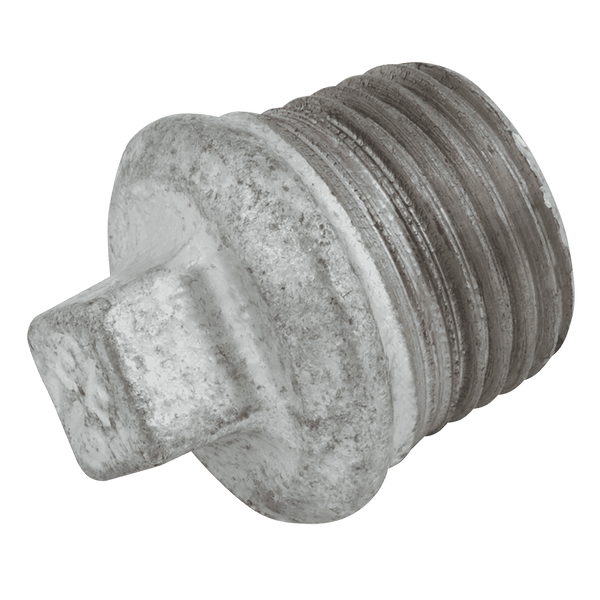 3/8" BSPT Male Galvanised Malleable Iron Hollow Beaded Plug