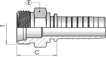 15 O/D 'L' Male Straight x 1/2" Hose