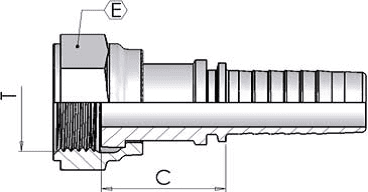 1" ORFS Female Straight x 3/4" Hose