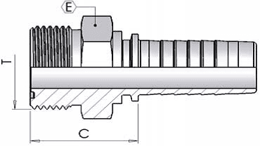 1" ORFS Male Straight x 1/2" Hose