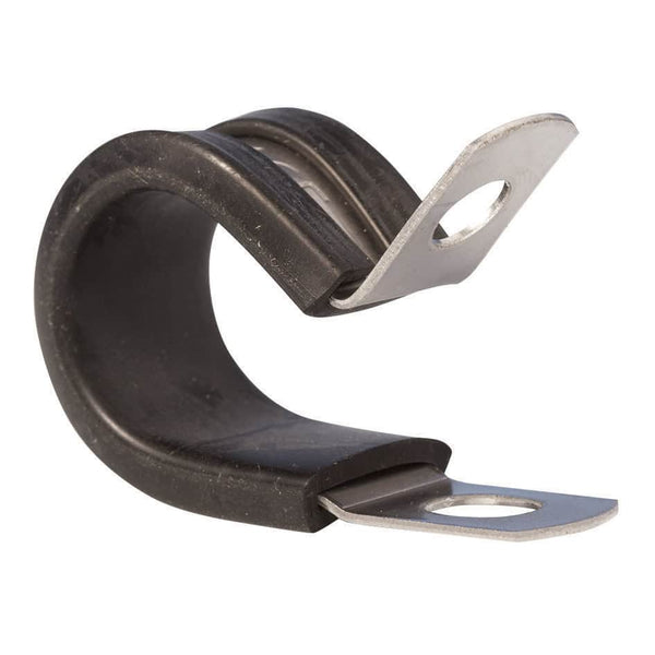 14mm Rubber Lined P Clip - Stainless Steel
